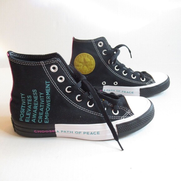 Converse Boys CTAS High Seek Peace 266537F Black High Top Sneaker Shoes Size 4.5 - Picture 1 of 6